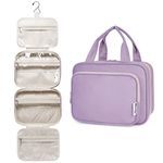 Narwey Hanging Toiletry Bag for Women Travel Makeup Bag Organizer Toiletries Bag for Travel Size Essentials Accessories Cosmetics (Purple (Medium))