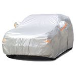 SEAZEN 2 Layers SUV Car Cover Waterproof All Weather, Outdoor Car Covers for Automobiles with Zipper Door, Hail UV Snow Wind Protection, Universal Full Car Cover(Length Up to 190 inch )