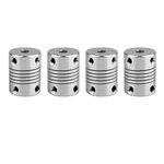 Jopto 4Pcs Flexible Shaft Couplings 5mm to 5mm Stepper Motor Coupler Aluminum Alloy Joint Connector Compatible with Creality CR-10 CR-10S S4 S5 Makerbot RepRap Prusa i3 3D Printer or CNC Machine