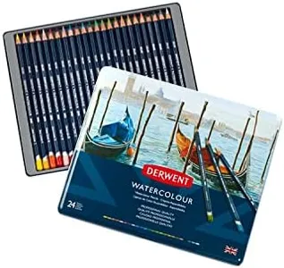 Derwent Colored Pencils, WaterColour, Water Color Pencils, Drawing, Art, Metal Tin, 24 Count (32883)