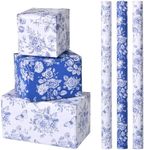 Titiweet Blue Floral Wrapping Paper