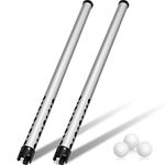 2 Pieces Golf Ball Retriever Aluminum Picker Upper Tube Golf Ball Grabber 38.58 Inch Golf Ball Collector Silver Shag Tube for Men Women, Can Hold 23 Balls