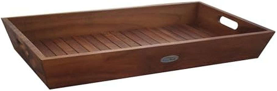 AquaTeak The Original Moa Medium Solid Teak Amenities Serving Tray