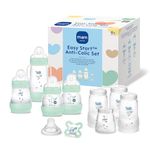 MAM Easy Start Self Sterilising Anti Colic Starter Set, Newborn Bottle Set and Soother, Newborn Essentials, Pastel Green