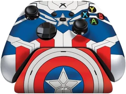 Razer Limited Edition Captain America Wireless Controller & Quick Charging Stand Bundle for Xbox Series X|S, Xbox One: Impulse Triggers - Textured Grips - 12hr Battery Life - Magnetic Secure Charging