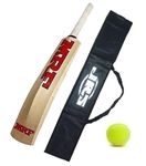 Willow Cricket Bat M Size 3 (6 to 9 Year Year Old Kids) with Ball Pack of 1, Wood Cricket bat kit Set