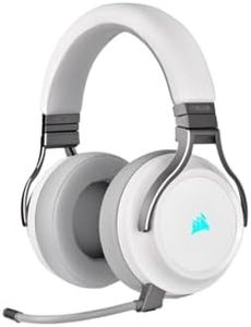Corsair VIRTUOSO RGB WIRELESS Auriculares Inalámbricos para Juegos Alta Fidelidad - Sonido Envolvente 7.1 - Micrófono Omnidireccional Desmontable - PC, Mac, PS5, PS4, Nintendo Switch, Móvil - Blanco