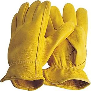 Gants d'équitation en cuir de cerf haut de gamme Western Cowboy - Jaune - 10/L