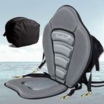 penban Universal Deluxe Kayak Seat Cushion with Storage Bag,Boat Seat SUP Seat Canoe Seat,4 Adjustable Straps for Kayaking Canoeing Rafting Fishing (1 Pack Gray)