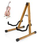 MUSO Cello Stand with Bow Holder,A-Frame Floor Stand with Padded Foam, Handcrafted Cello Rack Fits 1/2, 3/4, 7/8, 4/4 Full-Size and Guitar, Instrument Holder for Home and Studio Display (Zebra)