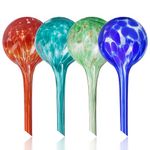 Plant Watering Globes Set of 4 - Small Multicolored Automatic Plant Watering Devices Glass Bulbs - Plant Waterer for Daily Use, Indoor & Outdoor