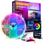 Widicoko 50ft led Lights Room Decor,led Lights Strip for Bedroom with Music Sync Color Changing,led Strip Lights with APP&Remote Control,Lumiere led Pour Chambre,RGB Lights,led Light Strip for Home