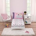 DreamWorks Gabby's Dollhouse Dream It Up Pink and Purple Kitty Fairy 2 Piece Toddler Sheet Set - Fitted Bottom Sheet and Reversible Pillowcase