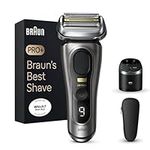 Braun Series 9 Pro/9 pro + Electric Shaver With 4+1 Head, ProLift Trimmer, 5-in-1 SmartCare Center & Leather Travel Case, UK 2 Pin Plug, 9465cc, Silver Razor, Rated Which Best Buy,packaging may vary