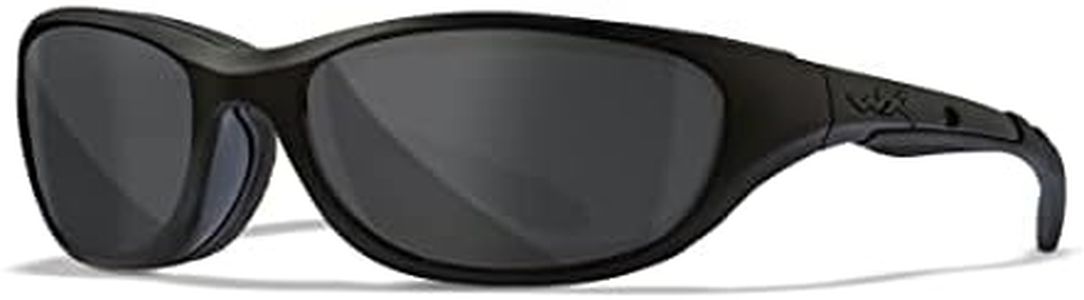 Wiley X Airrage Sunglasses, ANSI Z87 Safety Glasses for Men and Women, UV Eye Protection for Shooting, Fishing, Biking, and Extreme Sports, Black Frames, Smoke Grey Tinted Lenses