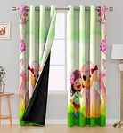 Ultimate Trends Premium Polyester 3D Digital Nature Scenery Printed 90% Blackout Kids Room Curtains for Window, 6 feet, Pack of 2 Piece, Multi Color, (UTCR-1341_BC_E)