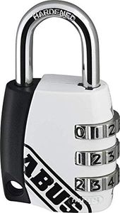 ABUS Combination Lock 155/30 - Padlock with Die-Cast Zinc Housing - Suitcase Lock/Locker Lock with Individually Adjustable Number Code - ABUS Security Level 3 - White/Black