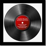 CreativePF [lp12.5x12.5bk-w] LP Vinyl Record Album Frame Display with White Mat, LP Record Insert, Glass and Wall Hanger