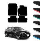 GCM - Car Floor Mats for Nissan Juke 2019 To Present Full Coverage Floor Protection - Anti Slip & Fit Car Mat with Clips Easy to Clean Car Carpet for All-Weather (Black Edging, Carpet)