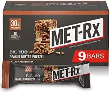 MET-Rx Big 100 Colossal Protein Bars, Great as Healthy Meal Replacement, Snack, and Help Support Energy, Peanut Butter Pretzel, With Vitamin A, Vitamin C, and Zinc, 100 g, (Pack of 9)