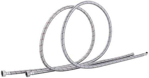 72'' Length Faucet Supply Line, Stainless Steel Braided cUPC Sink Hose with G1/2" FIP x 3/8" Compression Supply Hose for Sink Faucet Bathroom Kitchen Faucet Connector Water Supply Line 2 PCS