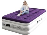 CHILLSUN Pvc Twin Air Mattress Inflatable Airbed with Built in Pump, 3 Mins Quick Self-Inflation, Comfortable Top Surface Blow Up Bed for Home Portable Camping Travel, 75x39x18'', 550 lb MAX