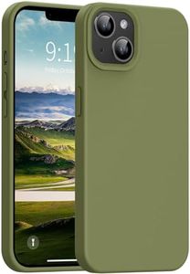 OuXul for iPhone 14 Case, iPhone 13 Case Shockproof Liquid Silicone Protective Phone Case with Soft Anti-Scratch Microfiber Lining Ultra Slim Drop Protection Phone Cover 6.1 inch(Olive Green)