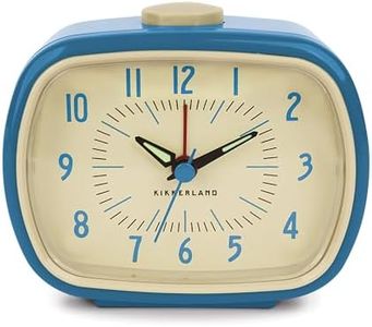 Kikkerland Retro Alarm Clock, 8.9x10x5.7, Blue