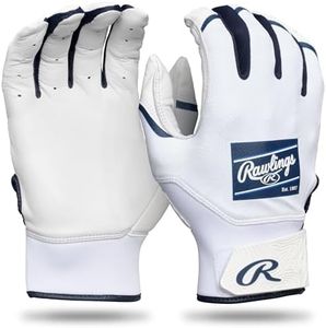 Rawlings | Adult Clout Baseball Batting Gloves | White/Navy | XLRG