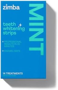 Zimba Teeth Whitening Strips VeganEnamel Safe Hydrogen Peroxide Teeth Whitener For Coffee,Wine,Tobacco, And Other Stains, 28 Strips (14 Day Treatment) 28 Count (Pack Of 1) Mint