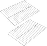 Allstare 2Pcs WB48T10095 Oven Rack Replacement Parts for GE Stove Oven Parts WB48K5019 Oven Shelf for GE Range Oven Parts 23 3/4" x 17 3/8" GE Hotpoint Oven Wire Rack 304 Stainless Steel Rack-Flat