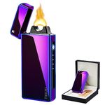 TIKIUKI Lighters Rechargeable USB Lighter with Projection Flame Electric Lighter with Battery Indicator Portable Lighter for Men