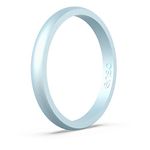 Enso Rings Halo Birthstone Silicone Ring | Made in The USA | Comfortable, Breathable, and Safe (Diamond, 4)