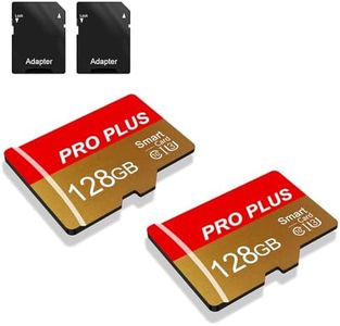 2 Pack SD Card 128GB with SD Adapter High Speed Memory Card, UHS-I C10 A1 Memory TF Card for Tablet/Mobile Phone/Camera/Car Audio/Game Console (TF162 Red Gold 128GB)