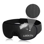 LEEKEN 3D Sleeping Eye Mask - 100% Lights Blockout Sleep Mask for Men Women, Cool Sports Fabric Eye Cover for Travel/Nap/Night Sleeping,Comfortable and Breathable … (Mesh-Black)