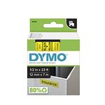 DYMO Authentic D1 Labels, Black Print on Yellow Tape, 12mm x 7m, Self-Adhesive Labels for LabelManager and MobileLabeler Label Printers