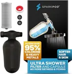 SparkPod Ultra Shower Filter- Shower Head Water Filter & Cartridge- 150 Stage Equivalent, Removes Up to 95% of Chlorine, Heavy Metals for Soft Hair & Skin (Oil Rubbed Bronze, V2 Improved Design)