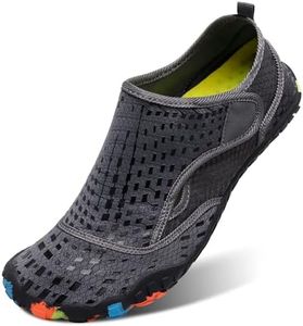 JOINFREE Womens Aqua Water Shoes for Water Sport Exercise Boating Wading Shoes Pool Beach Swim Shoes Walking Sneaker (Grey, Women 38 EU,8 M US Women/ 6.5 M US Men