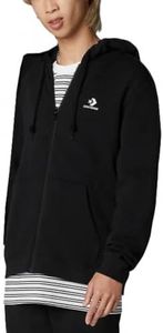 Converse Felpa con Cappuccio e Zip Go-To Embroidered Star Chevron Nero Taglia S Codice 10024511-A01