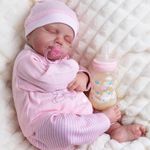 EKOKIZ Real Life Baby Dolls 20-Inch Lifelike Reborn Baby Dolls That Look Real Girls Realistic Baby Doll Soft Cloth Body Sleeping Baby Doll with Clothes and Toy Accessories Gift Set for Kids 3+
