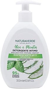 Naturaverde | Natural Beauty - Detergente Intimo all'Aloe e Menta, con Complesso Prebiotico, pH 5, Sapone Uomo, Donna, Rinfrescante, 300ml
