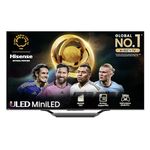 Hisense 55 Inch 144Hz Mini-LED Smart TV 55U7NQTUK - Quantum Dot Colour, Dolby Vision IQ & Atmos, iMax Enhanced, Built-in Subwoofer and Vidaa OS with Freely, Youtube, Netflix and Disney+ (2024 Model)