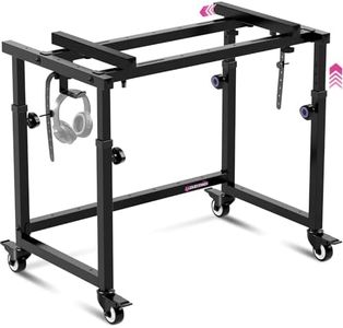 Piano Keyboard Stand Music Studio Desk for Music Production - Electric Digital Pianos Synths for 49 54 61 88 Key - Rolling Home Recording Studio Workstation DJ Keyboard Table - Keyboard Piano Stand