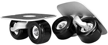 simhoa Portable Board, Roller Road Board Skates Anti- Skates Beginner Board Professional Mini, Solid Black Wheels