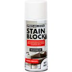 Pro-Kleen Stain Block Spray Paint Primer - Covers Mould, Grease, Nicotine & Rust Stains - for Walls & Ceilings - Leaves a Waterproof Barrier - White Matt (400ml)