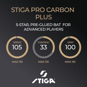 STIGA Pro Carbon Table Tennis Bat – Professional Ping Pong Paddle