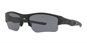 Oakley Men's OO9009 Flak Jacket XLJ Rectangular Sunglasses, Matte Black/Grey, 63 mm