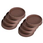 uxcell Chair Leg Floor Protectors, 8Pcs 3" - Rubber Round Non-Slip Furniture Pads, Anti-Slip Furniture Pads for Hardwood Floors, Couch, Bed Stopper (Brown)