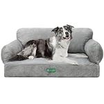 Cat Bed for Indoor Cats Orthopedic Dog Bed for Small Medium Dogs, Egg- Foam Pet Bed with Removable Washable Cover and Non-Slip Bottom (Large, Grey)