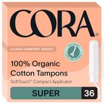 Cora Organic Tampons with Applicator (36 Count; Super)